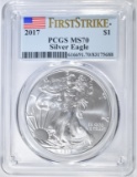2017 SILVER EAGLE PCGS MS-70 FIRST STRIKE