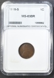 1916-S LINCOLN CENT  NNC CH BU BR