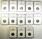13 NGC GRADED 1999 STATE QUARTERS: