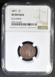 1877 INDIAN HEAD CENT  NGC XF DETAILS - CLEANED