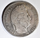 1833 FRANCE 5 FRANCS SILVER COIN