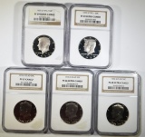 LOT OF 5 NGC GRADED KENNEDY PROOFS