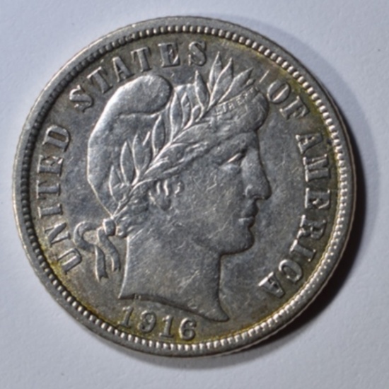 1916 BARBER DIME CH AU