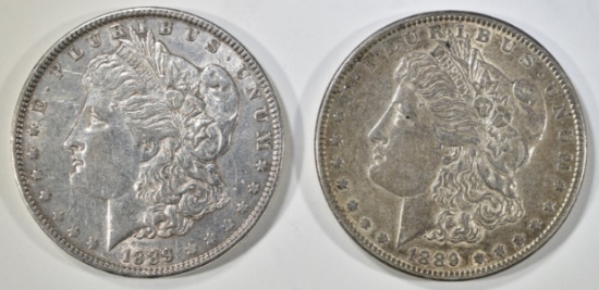 1889 XF/AU & AU MORGAN DOLLARS