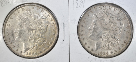 2-XF OR BETTER 1884 MORGAN DOLLARS