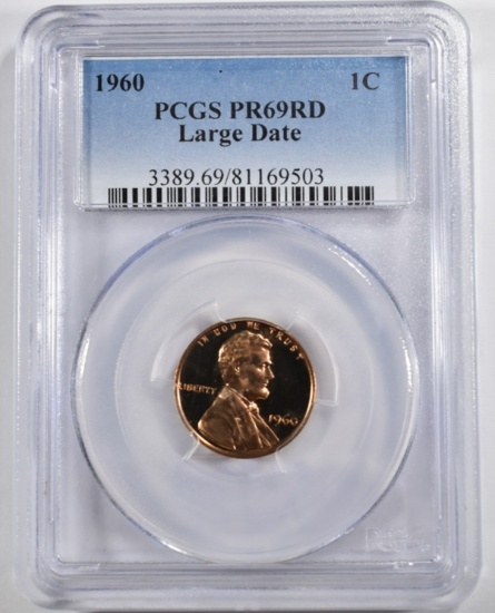 1960 LINCOLN LARGE DATE  PENNY PCGS PR69RD