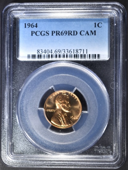 1964 LINCOLN  PENNY PCGS PR 69 RD CAM