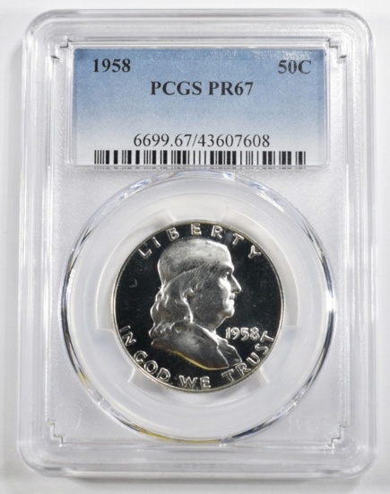 1958 FRANKLIN HALF DOLLAR PCGS PR 67