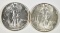 1944 & 1946 WALKING LIBERTY HALVES CH BU