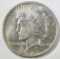 1921 PEACE DOLLAR AU/BU