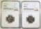 2 1951 JEFFERSON NICKELS NGC MS-66