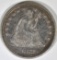 1872 SEATED LIBERTY QUARTER XF