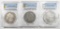 LOT OF 3 PCGS GRADED MORGAN DOLLARS: