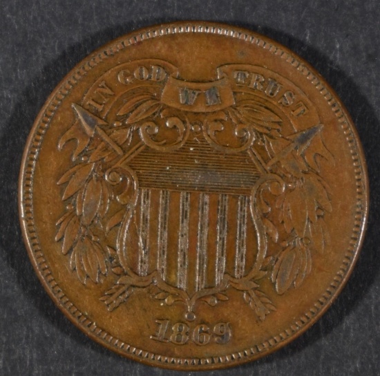 1869 2 CENT PIECE AU