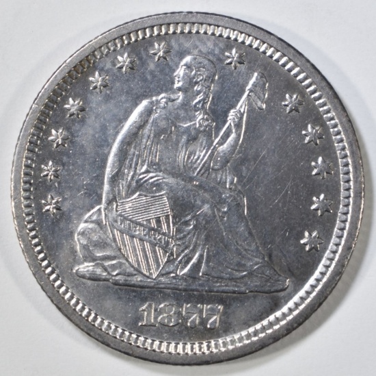 1877-S SEATED LIBERTY QUARTER CH BU