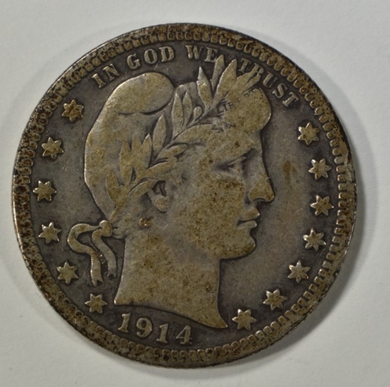 1914-S BARBER QUARTER FINE