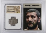 AD 244-249 PHILIP I BI TETRADRACHM NGC MS 5/4