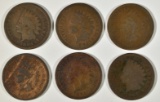 (6) 1864 INDIAN HEAD CENTS CIR