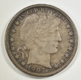 1907-O BARBER HALF DOLLAR XF