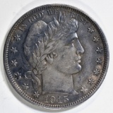 1915-D BARBER HALF DOLLAR AU/BU