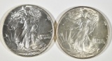 1944 & 1946 WALKING LIBERTY HALVES CH BU