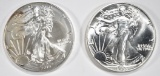 1988 & 2015 UNC AMERICAN SILVER EAGLES