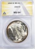 1923 PEACE DOLLAR  ANACS MS-64