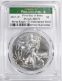 2021-(P) T-1 AMERICAN SILVER EAGLE PCGS MS-70