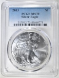 2013 AMERICAN SILVER EAGLE PCGS MS-70