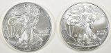 (2)  2015 AMERICAN SILVER EAGLES BU