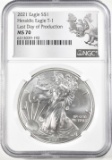 2021 T1 SILVER EAGLE NGC MS 70 LAST DAY