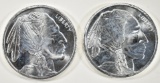 (2) ONE TROY OUNCE .999 SILVER ROUNDS