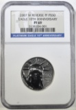 2007-W REV. PF PLATINUM $50 EAGLE NGC PF-69