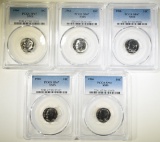 (5) 1966 DIMES PCGS 67 SMS