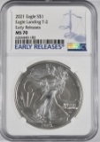 2021 T2 SILVER EAGLE NGC MS 70 ER