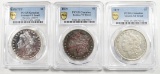 LOT OF 3 PCGS GRADED MORGAN DOLLARS: