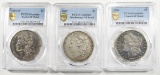 LOT OF 3 PCGS GRADED GENUINE MORGAN DOLLARS: