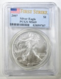 2007 AMERICAN SILVER EAGLE  PCGS MS-69