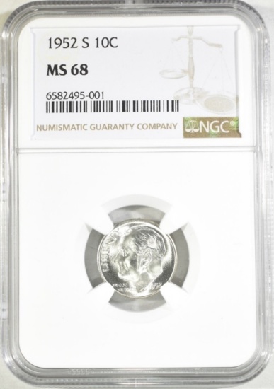 1952-S ROOSEVELT DIME NGC MS-68
