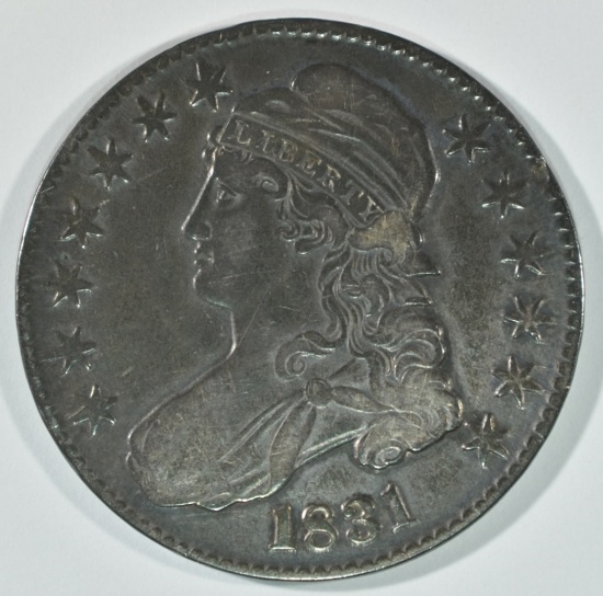 1831 CAPPED BUST HALF DOLLAR VF/XF RIM NICK