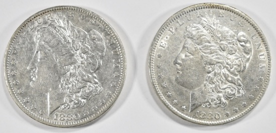 1880-P,O MORGAN DOLLARS AU