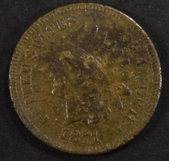 1871 INDIAN CENT VF CORROSION