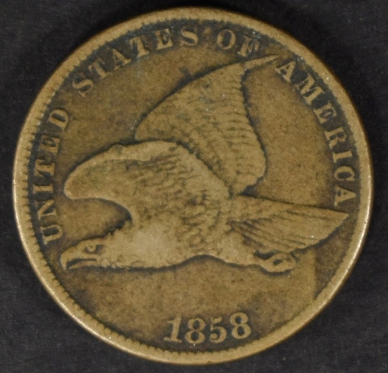 1858 FLYING EAGLE CENT VF