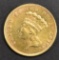1867 $3 GOLD PRINCESS BU