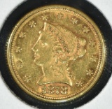 1878 $2.5 GOLD LIBERTY AU