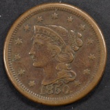 1850 BRAIDED HAIR LARGE CENT XF/AU