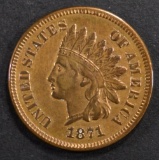 1871 INDIAN HEAD CENT RB AU/BU