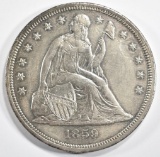 1859-S SEATED LIBERTY DOLLAR CH AU