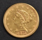 1871 $2.5 GOLD LIBERTY CH BU