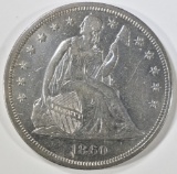 1860-O SEATED LIBERTY DOLLAR CH AU